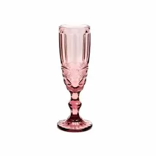 Copa champaña 5.5onzs arabescos rosa vintage oct