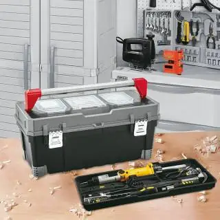 Caja de herramientas 25"" cierre metalico negro rimax